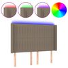 vidaXL LED uzglavlje smeđesivo 147 x 16 x 118/128 cm od tkanine