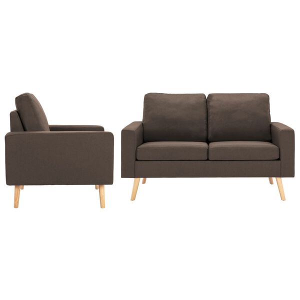 vidaXL 2-dijelni set sofa od tkanine smeđi