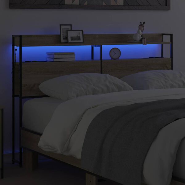 vidaXL Skladi&scaron;no uzglavlje s policom sonoma hrast 140,5 x 15 x 98 cm