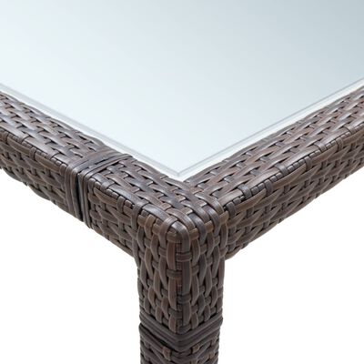 vidaXL Vrtni blagovaonski stol smeđi 200 x 200 x 74 cm od poliratana