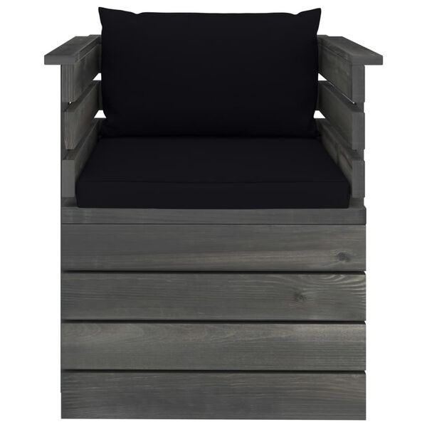 vidaXL Vrtna fotelja od borovine s jastucima