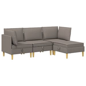 vidaXL Modularni set sofe sa skladi&scaron;tem 4 kom. Sivosmeđa Tkanina
