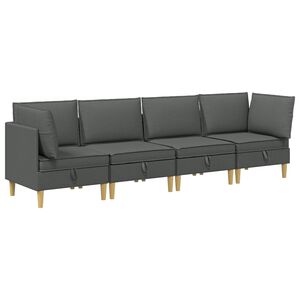 vidaXL Modularni set sofe sa skladi&scaron;tem 4 kom. Tamnosiva Tkanina