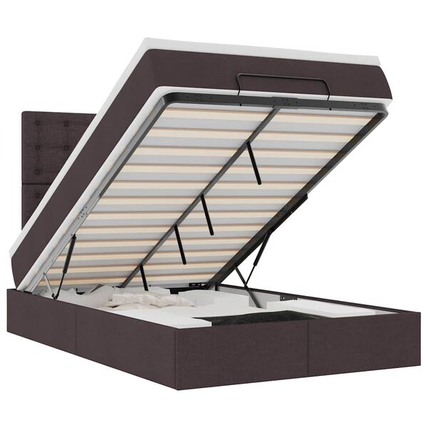 vidaXL Otomanski krevet s madracem tamnosmeđi 120x200 cm tkanine