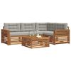 vidaXL Set vanjskih sofa s jastukom 5 pcs Prirodna i svijetlo siva