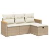 vidaXL 4-dijelni set vrtnih sofa s jastucima bež od poliratana