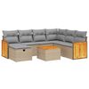 vidaXL 8-dijelni set vrtnih sofa s jastucima bež od poliratana