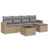 vidaXL 6-dijelni set vrtnih sofa s jastucima bež od poliratana