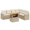 vidaXL 7-dijelni set vrtnih sofa od poliratana s jastucima bež
