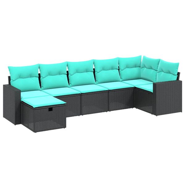 vidaXL 7-dijelni set vrtnih sofa sivi od poliratana