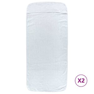 vidaXL Ručnici za plažu 2 kom bijeli 60 x 135 cm od tkanine 400 GSM