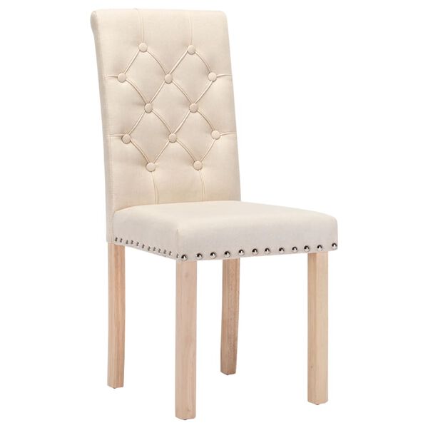 vidaXL Blagovaonske stolice od tkanine 4 kom krem