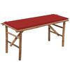 vidaXL Sklopiva vrtna klupa s jastukom 118 cm od bambusa