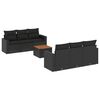 vidaXL 7-dijelni set vrtnih sofa od poliratana s jastucima crni