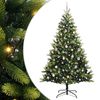 vidaXL Umjetno savitljivo božićno drvce s 300 LED dioda Zelena 210 cm