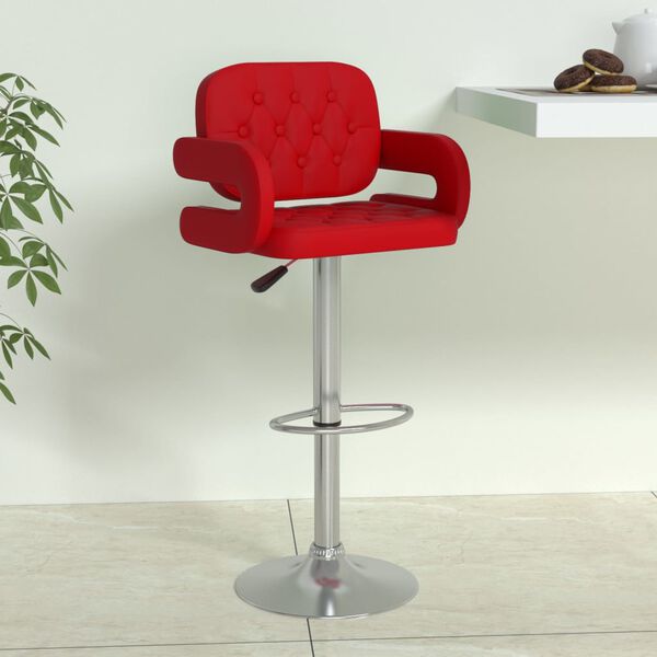 vidaXL Barski stolac od umjetne kože crvena boja vina