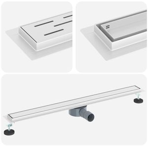 vidaXL Tu&scaron; kanal 2-u-1 sa 360&deg; sifonom Srebrno 90 cm