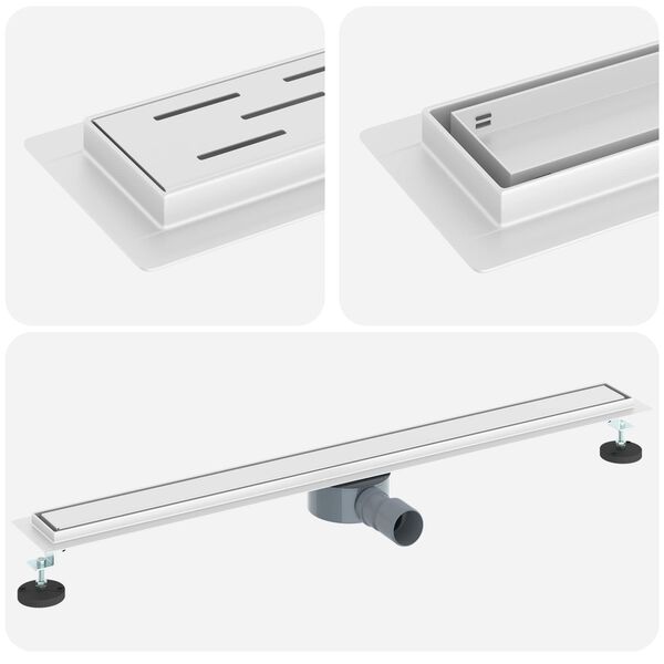 vidaXL Tu&scaron; kanal 2-u-1 sa 360&deg; sifonom Srebrno 90 cm