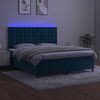 vidaXL Krevet box spring s madracem LED tamnoplavi 180x200 cm bar&scaron;un