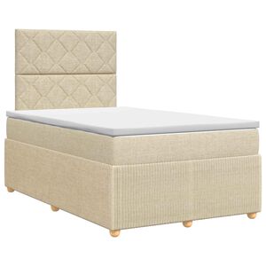 vidaXL Boxspring krevet s madracem Krem 120 x 190 cm Tkanina