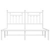 vidaXL Metalni okvir za krevet s uzglavljem bijeli 140 x 190 cm