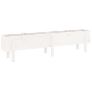 vidaXL Povi&scaron;ena vrtna gredica bijela 160 x 30 x 38 cm masivna borovina