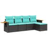 vidaXL 5-dijelni set vrtnih sofa od poliratana s jastucima crni