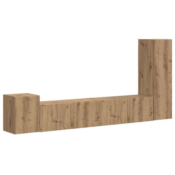 vidaXL Set TV komoda Zidne 3 pcs Umjetnički hrast Konstruirano drvo