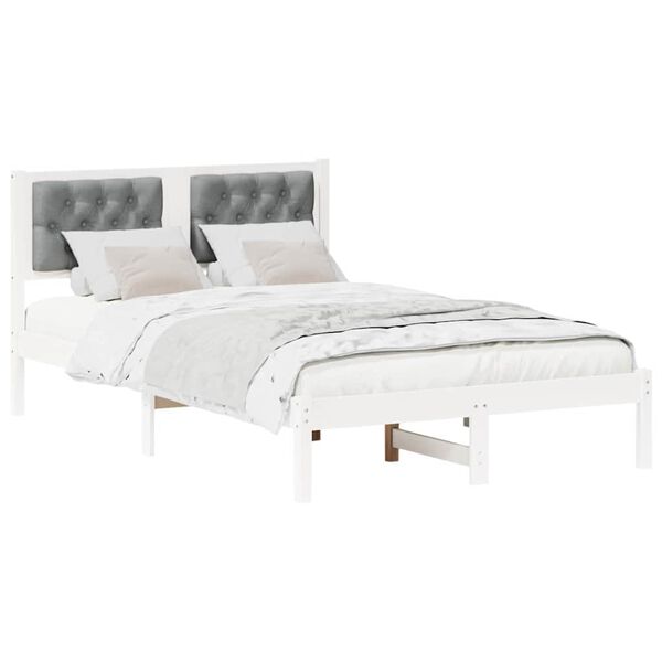 vidaXL Krevetna konstrukcija s uzglavljem Svijetlo siva 135 x 190 cm