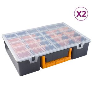 vidaXL Kutije za razvrstavanje 2 kom s pregradama 360 x 250 x 85 mm