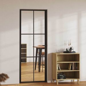 vidaXL Sobna vrata od stakla ESG i aluminija 76 x 201,5 cm crna