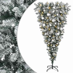 vidaXL Obrnuto umjetno božićno drvce s granama 150 cm 150 LED lampica