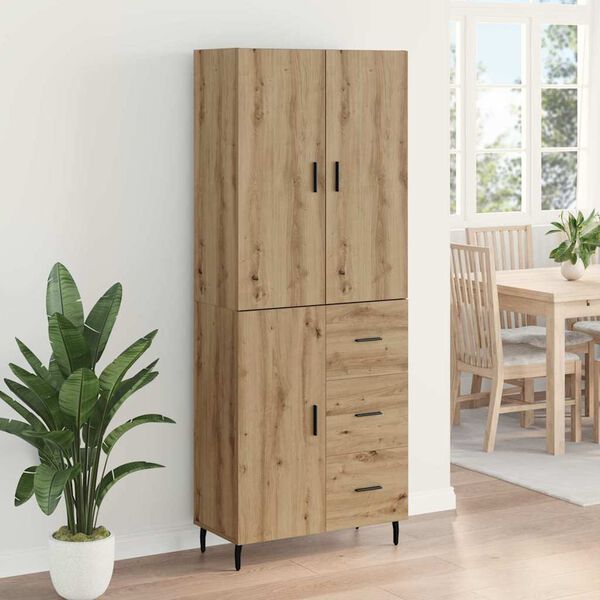 vidaXL Highboard s ladicama 2 pcs Umjetnički hrast Konstruirano drvo