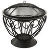 313360 vidaXL 2-in-1 Fire Pit and BBQ with Poker 59x59x60 cm Stainless Steel