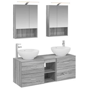 vidaXL Set namje&scaron;taja za kupaonicu 5 pcs Siva Sonoma