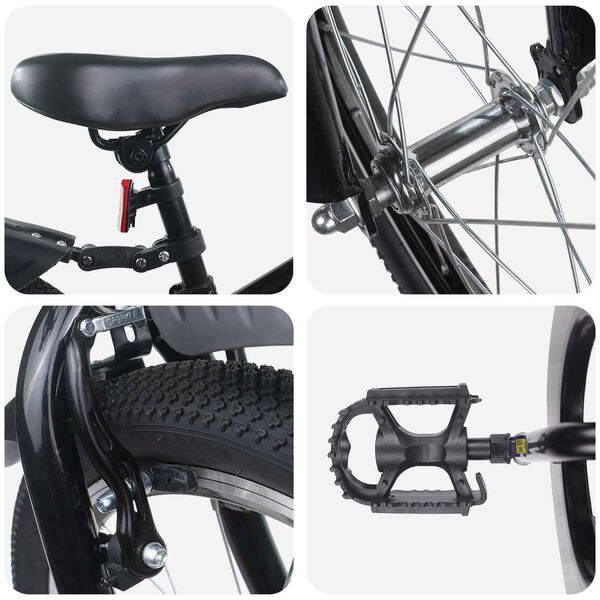 vidaXL Dječji Bicikl 22 Inča za uzrast od 7 do 12 godina Crna