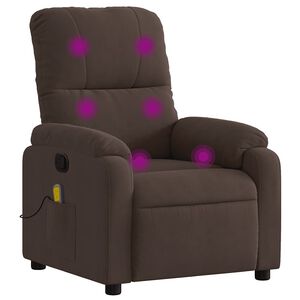 vidaXL Masažna fotelja za odmor, smeđa mikrovlakna