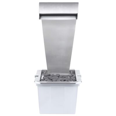 vidaXL Vrtni vodopad srebrni 52,4 x 34,2 x 82 cm od nehrđajućeg čelika