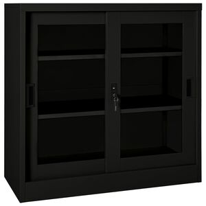 vidaXL Ormarić s kliznim vratima crni 90 x 40 x 90 cm čelični