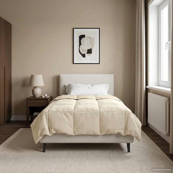 vidaXL Ljetni pokrivač &Scaron;onerisan Krema 135 x 220 cm Mikrovlakna