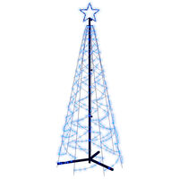vidaXL Stožasto božićno drvce plavo 200 LED žarulja 70 x 180 cm