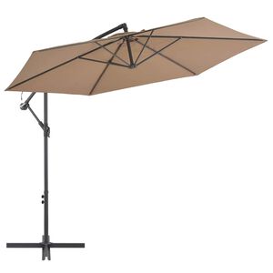 vidaXL Konzolni vrtni suncobran s aluminijskim stupom 300 cm smeđesivi