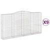 vidaXL Lučne gabionske ko&scaron;are 9 kom 400x50x200/220cm pocinčano željezo
