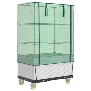 vidaXL Povi&scaron;ena gredica s pokrovom i kotačima 80 x 50 x 182 cm