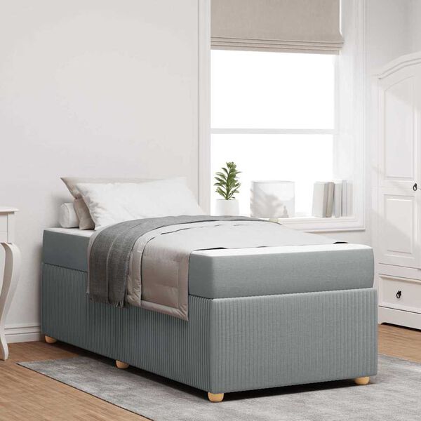 vidaXL Krevetna konstrukcija Svijetlo siva 90 x 190 cm tkanina