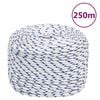 vidaXL Brodski konop bijeli 6 mm 250 m od polipropilena