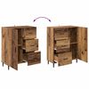 vidaXL Highboard s ladicama 2 pcs Staro drvo Konstruirano drvo