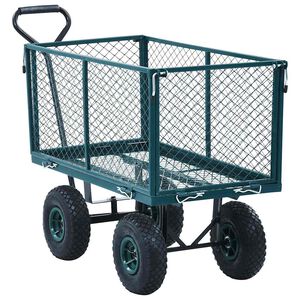vidaXL Vrtna ručna kolica zelena 350 kg
