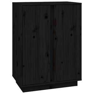 vidaXL Komoda crna 60 x 35 x 80 cm od masivne borovine