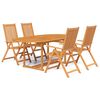 vidaXL 5-dijelni vrtni blagovaonski set od masivnog bagremovog drva 150-200 cm